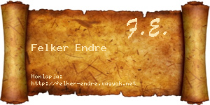 Felker Endre névjegykártya
